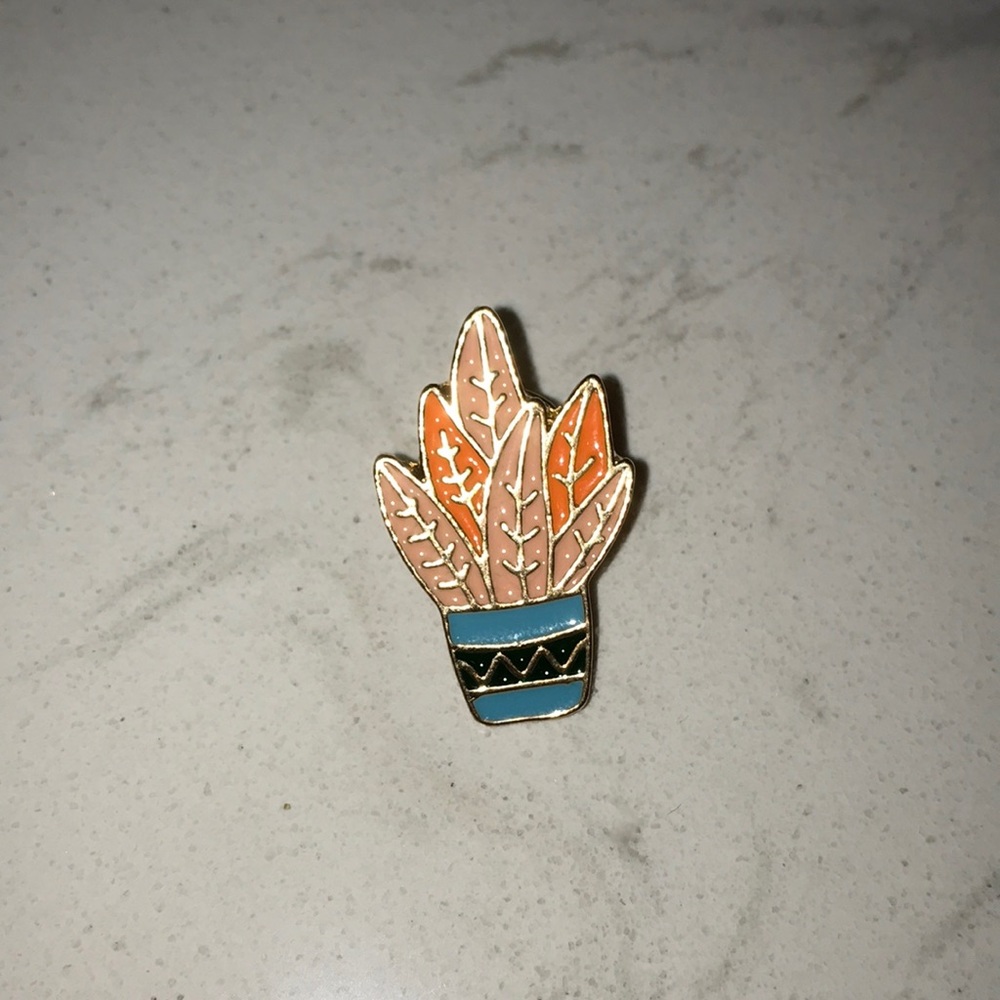 5/$25 New cactus lapel enamel push pin